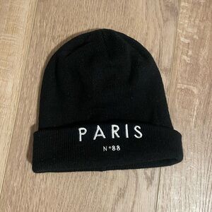 Paris Knit Black Beanie